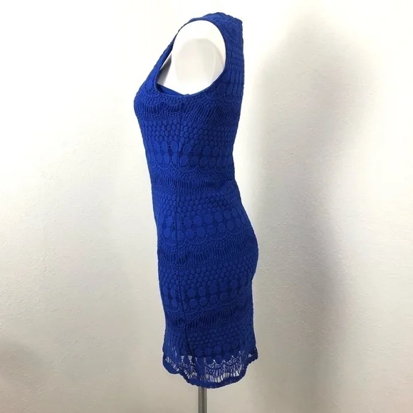 Tiana B Royal Blue Laced Fully Lined Dress Size S - Picture 3 of 8